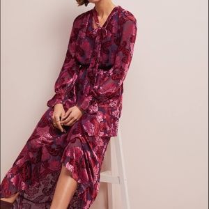 Monique Lhuillier Pink and Purple Floral Maxi Dress